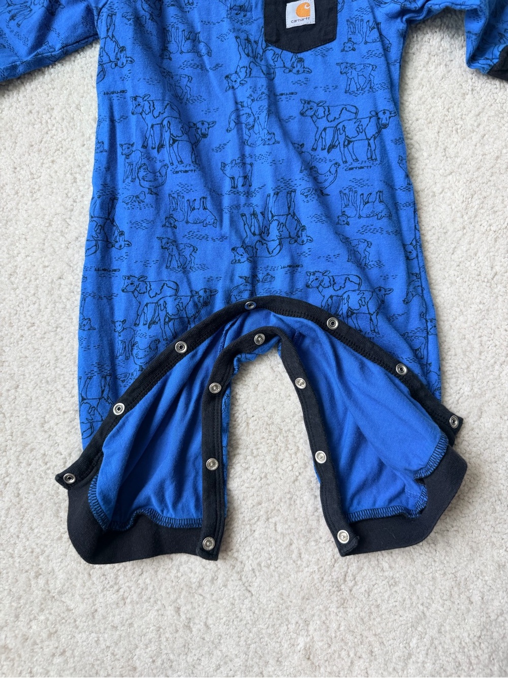 Carhartt Royal Blue One-Piece Bodysuit with Black Trim - Picture 8 of 9